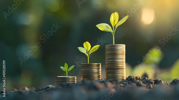Fototapeta Symbol of growth in wealth and environmental sustainability