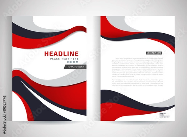 Obraz Abstract vector modern flyers brochure / annual report /design templates / stationery with white background in size a4