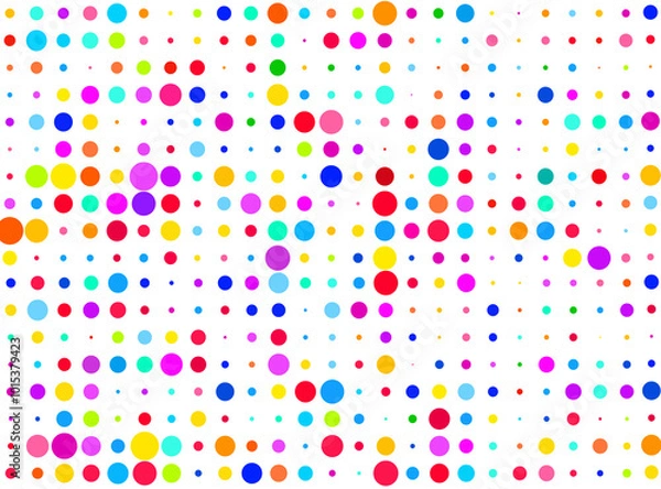 Obraz Полутоновый фон из цветных изолированных точек на прозрачной основе для текста и дизайна