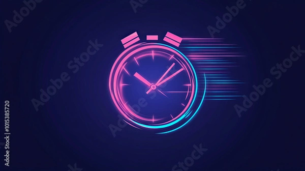 Fototapeta "A fast time logo featuring a stopwatch, representing a speed concept for quick delivery, express, and urgent services. This vector line icon illustrates deadlines and delays."






