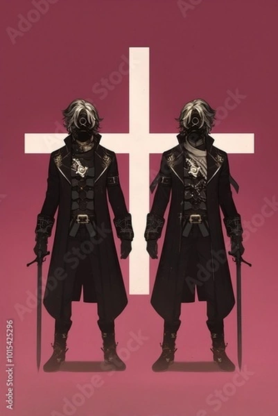 Obraz two knights in a suit