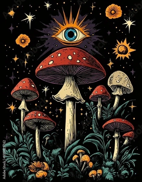Obraz minds eye with mushrooms