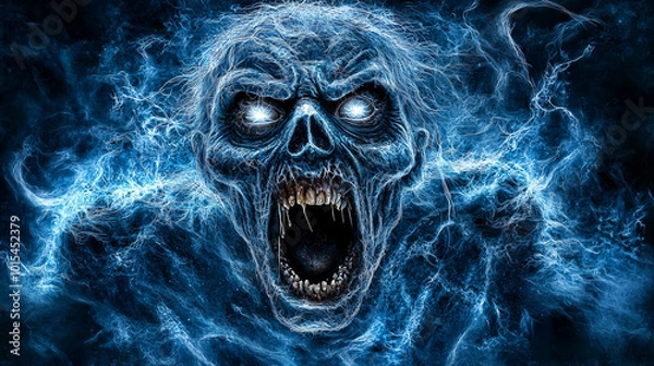Fototapeta Void Gaze: Terrifying Portrait of the Undead
