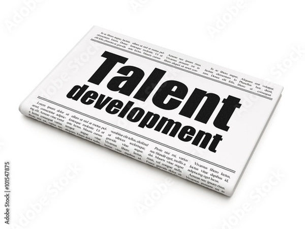 Fototapeta Studying concept: newspaper headline Talent Development