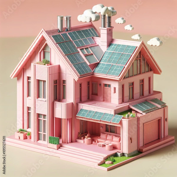 Fototapeta illustration of a house with a roof