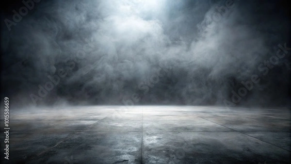 Fototapeta gloomy empty space with dark fog