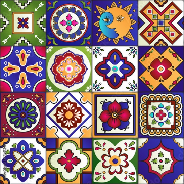Obraz Talavera mexican tiles seamless pattern