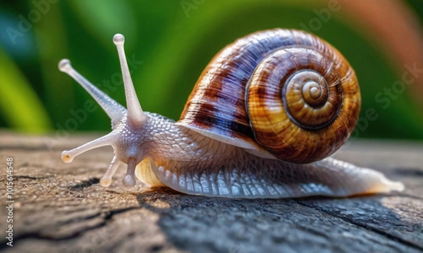 Obraz snail on a tree