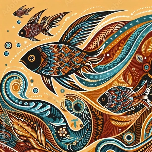 Obraz pattern with fishes