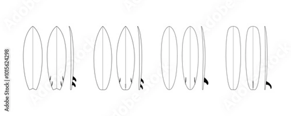 Fototapeta Surfboard Vector Set