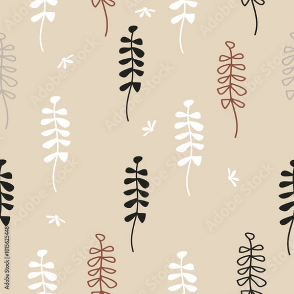 Fototapeta Seamless floral pattern textile vector background