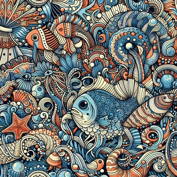 Obraz pattern with ocean life