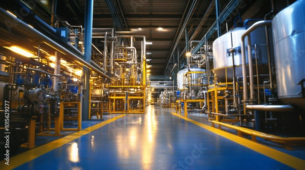 Fototapeta A guide to safety measures in chemical processing plants.