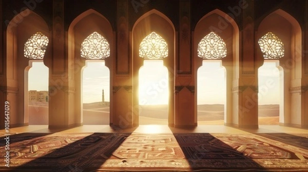 Obraz Mosque Interior with Desert View