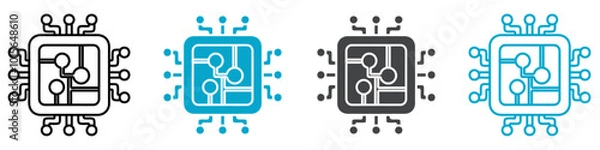 Obraz cpu icon set for web and mobile app