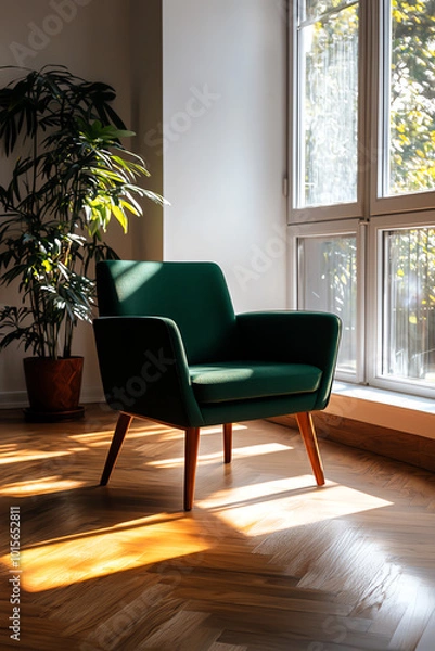 Fototapeta An AI tool generating multiple furniture design variations based on user preferences, AI furniture design, custom home decor