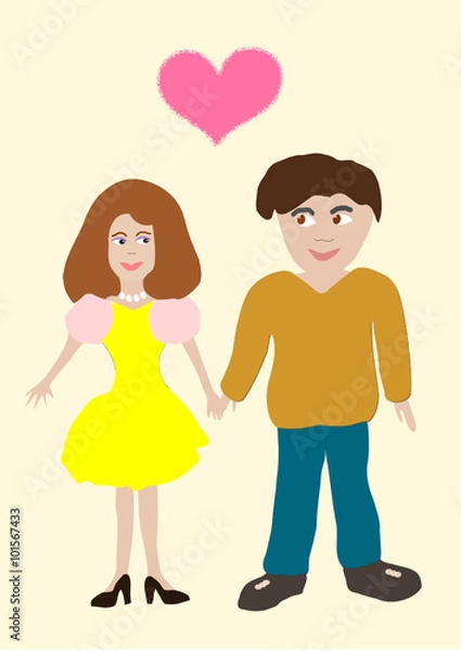 Fototapeta Couple in love, a man and a woman