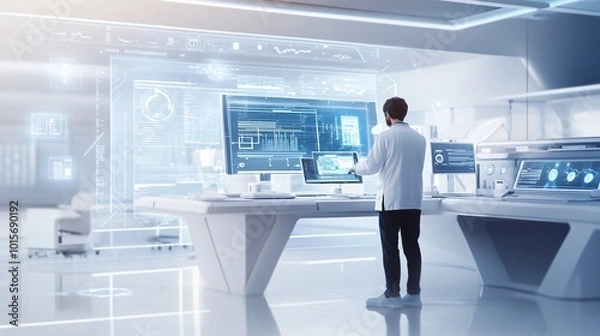 Fototapeta High-Tech Lab Showcasing Invention Journey