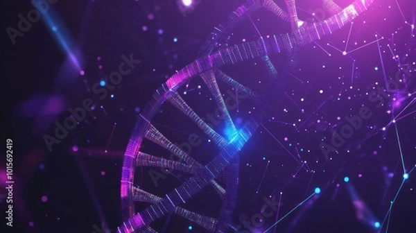 Obraz Abstract DNA Double Helix in Space