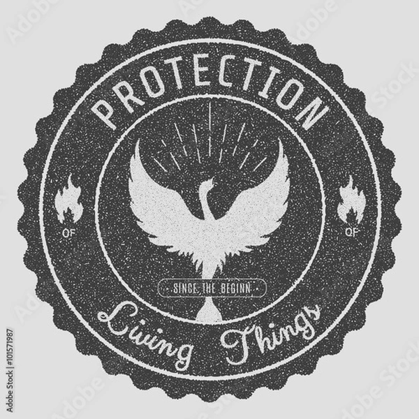 Obraz phoenix symbol vintage  logos, emblems, silhouettes and design elements. Symbolic and mystical logos with grunge textures