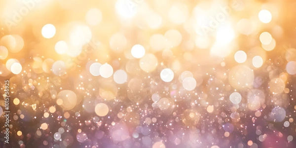 Fototapeta Christmas abstract background with soft light bokeh. Blurred Glitter sparkle for celebrate. glowing lights focus in bright sunlight