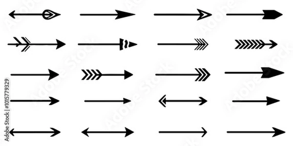 Fototapeta Arrow vector collection for sign. Black arrows icons set. Arrow set vector illustration.
