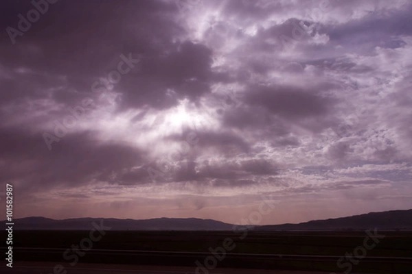 Obraz Evening sky and mountains