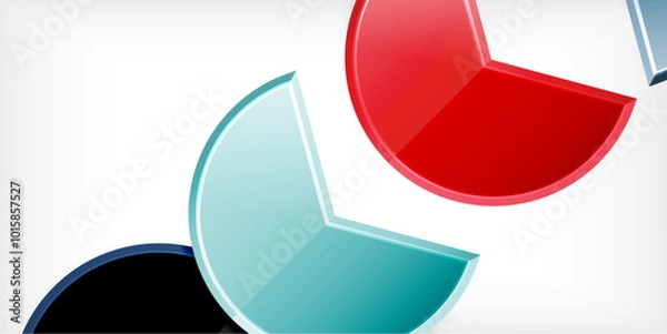Obraz Trendy round shapes with triangular angle design element. Vector Illustration For Wallpaper, Banner, Background, Card, Book Illustration, landing page