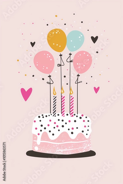 Obraz Birthday cake (illustration)