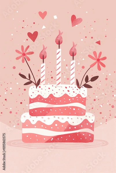 Obraz Birthday cake (illustration)