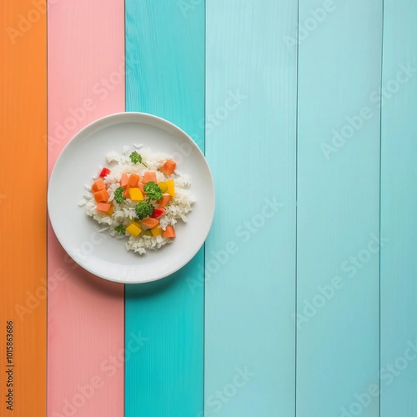 Obraz Vegetable food plate (vegan food)