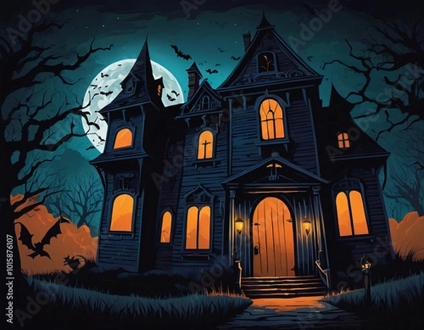 Obraz haunted house in the woods