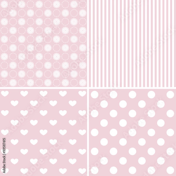 Fototapeta set of cute patterns