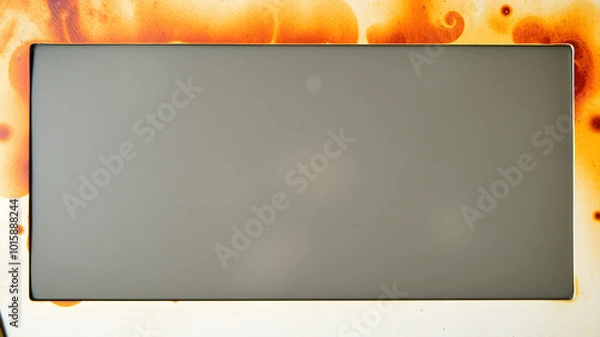 Obraz Old, stained polaroid photo frame, mock up. Generative AI