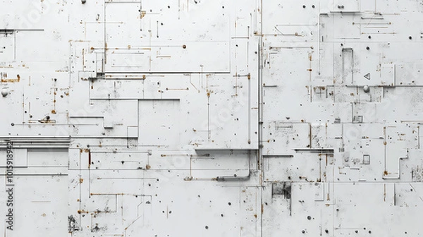 Fototapeta White painted concrete wall texture. abstract technology background

