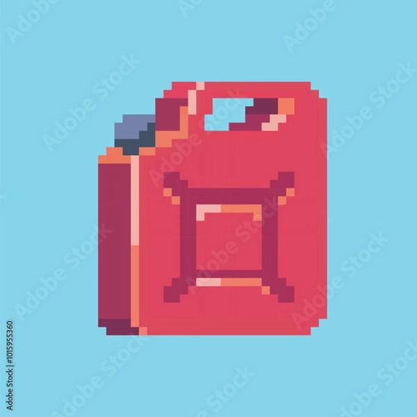 Fototapeta jerry can pixel art vector illustration on isolated background