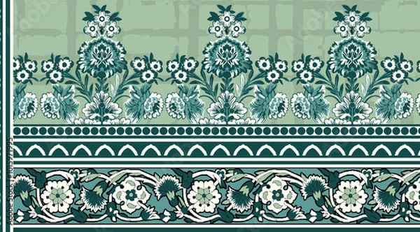 Fototapeta digital textile design border element ornament flower bunch
