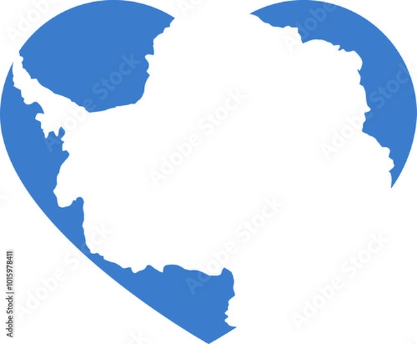 Obraz Heart Icon inside ANTARCTICA Flag