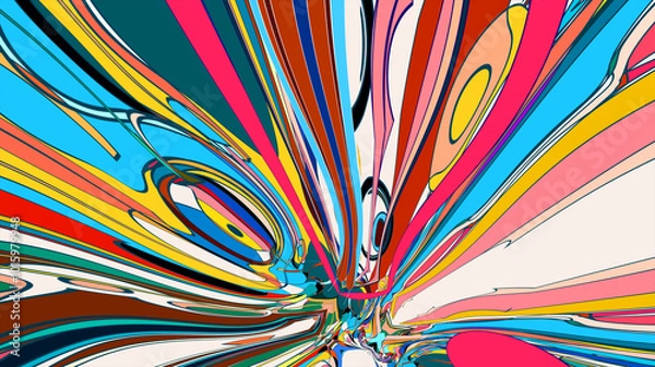 Obraz Abstract colorful psychedelic fluid background for music festival