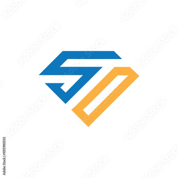 Fototapeta sd logo design vector template, initial sd letter logo design for business, ds logo vector, ds letter logo for monogram.