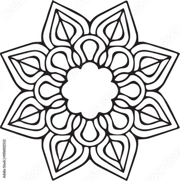 Obraz Beautiful flower art and mandala vector design
