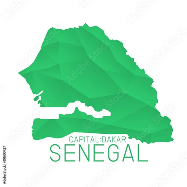 Fototapeta Senegal map geometric texture background