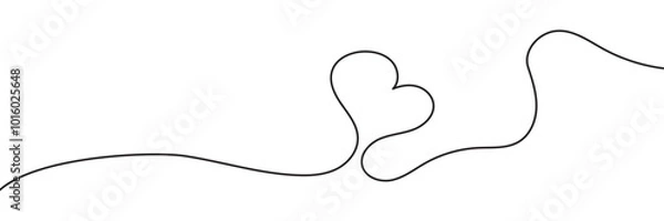 Fototapeta Heart one line. Continuous one line art drawing heart vector. Hand drawn heart continuous line drawing. 