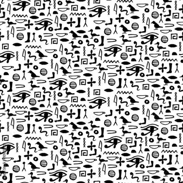 Fototapeta Seamless pattern with egypt hieroglyph