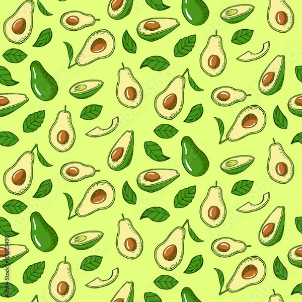 Obraz Seamless pattern with avocado
