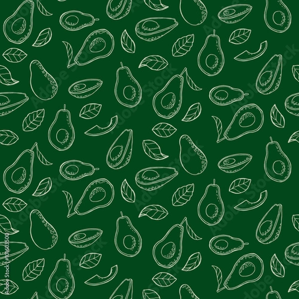 Obraz Seamless pattern with avocado