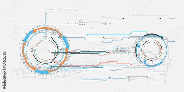 Fototapeta concept futuristic virtual graphic touch user interface HUD.