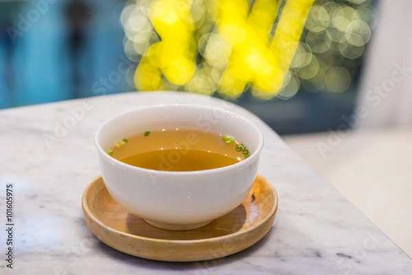 Obraz Miso soup with bokeh bacground