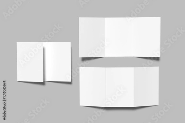 Obraz A5 Trifold Brochure Blank Mockup
