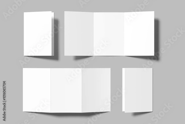 Obraz A5 Trifold Brochure Blank Mockup